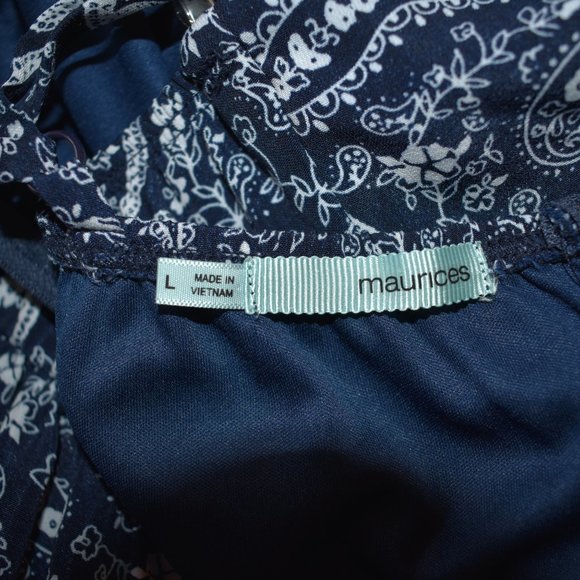 Maurices Navy and White Paisley A-Line Dress - Picture 5 of 6